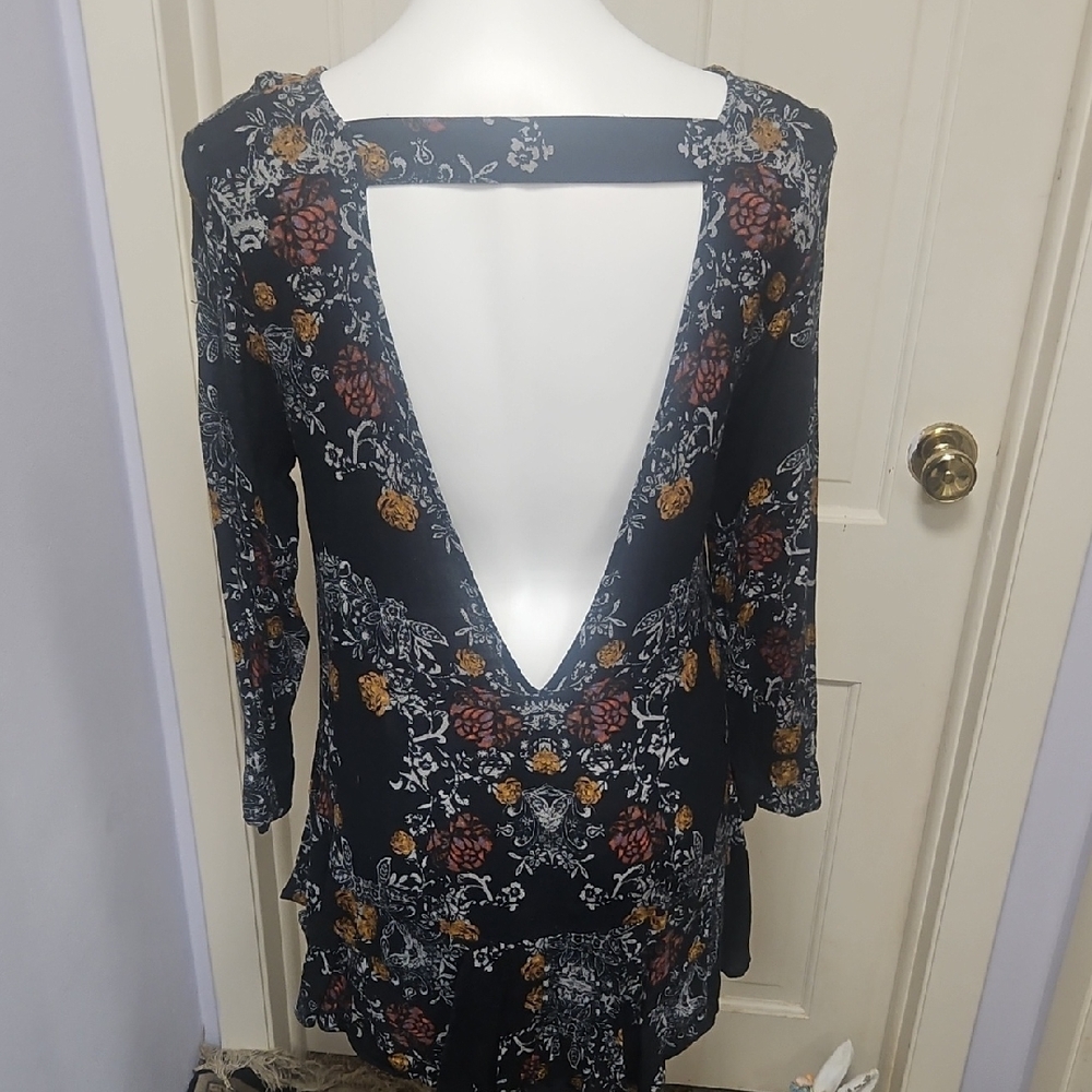 Free People Floral Open-Back Dress